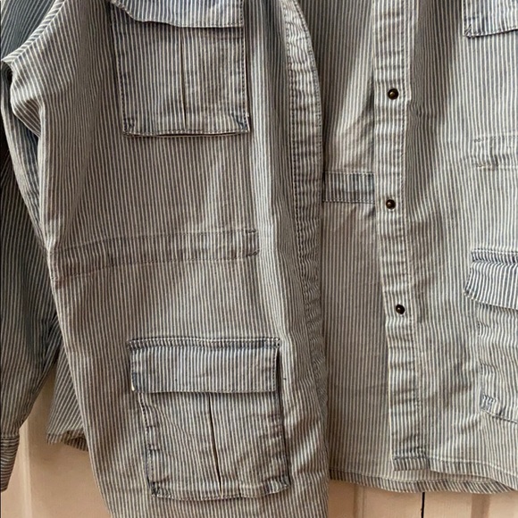 Plus Size Blue and White Striped Jacket - Picture 2 of 8